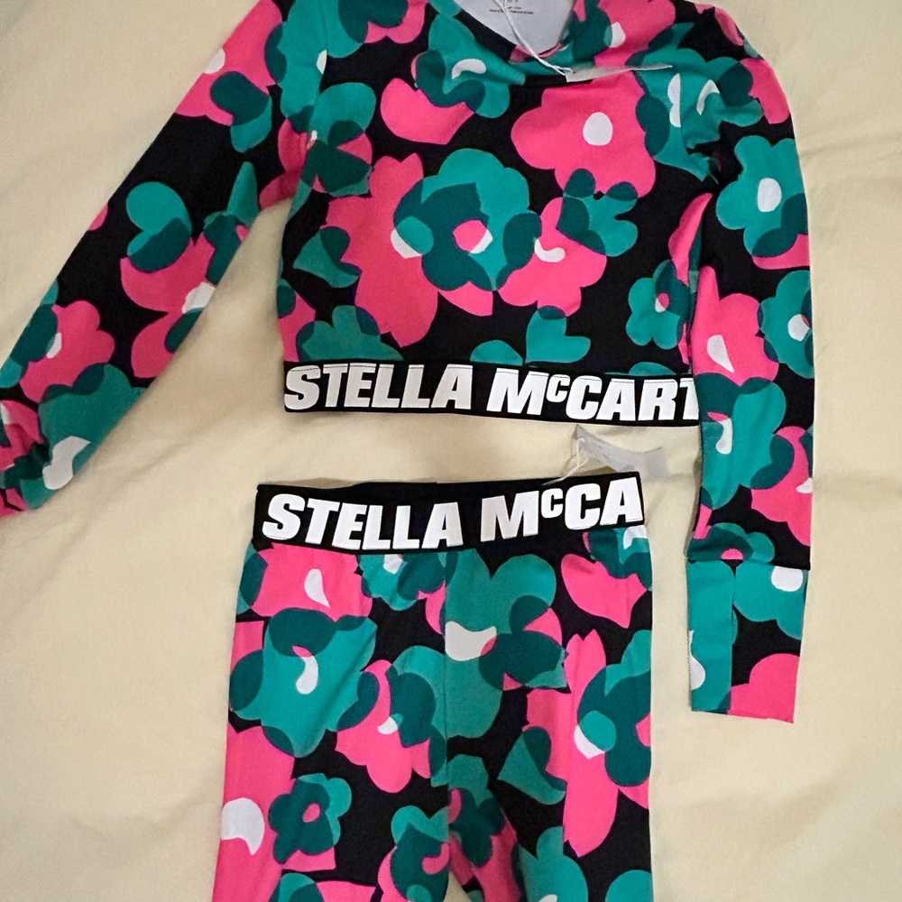 Stella McCartney Pink and Green Floral  leggings + top Set